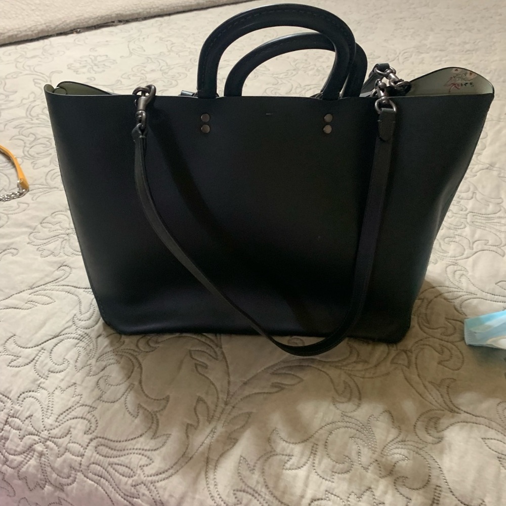 Black leather large COACH